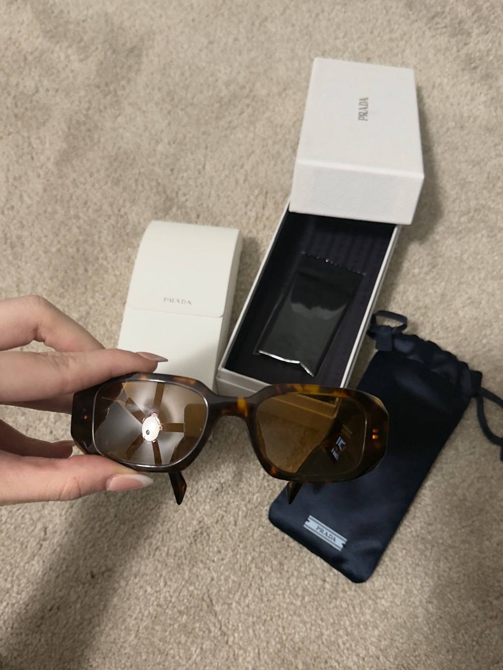Prada Men’s Tortoiseshell Sunglasses with Brown Lenses